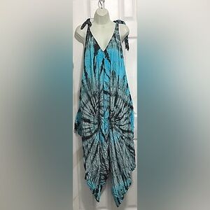 Tie-Dye Blue and Black Jumpsuit